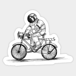 Astronaut Ride a bike Sticker